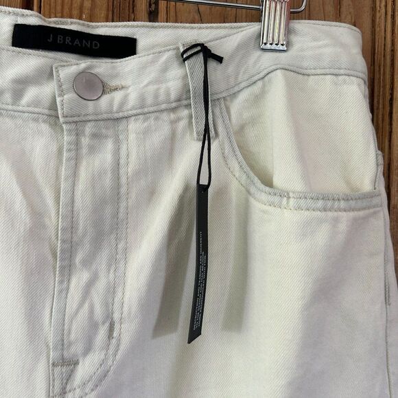 Women's J. Brand 30 Light Wash White Joan Crop Wide Straight Leg Jeans - Picture 3 of 10